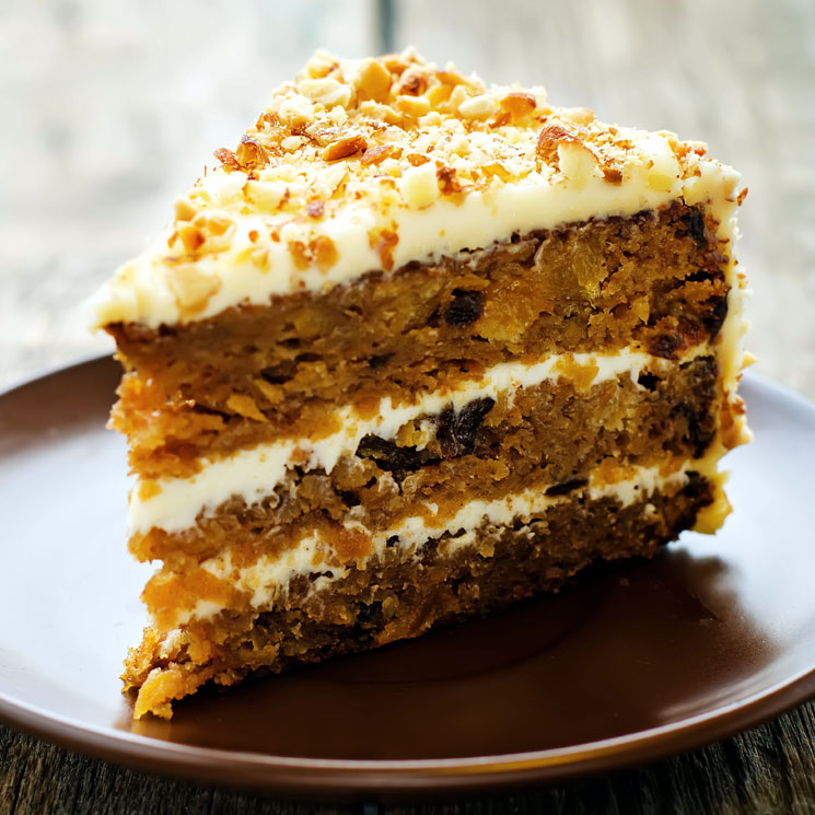 Pastel de zanahoria vegana.