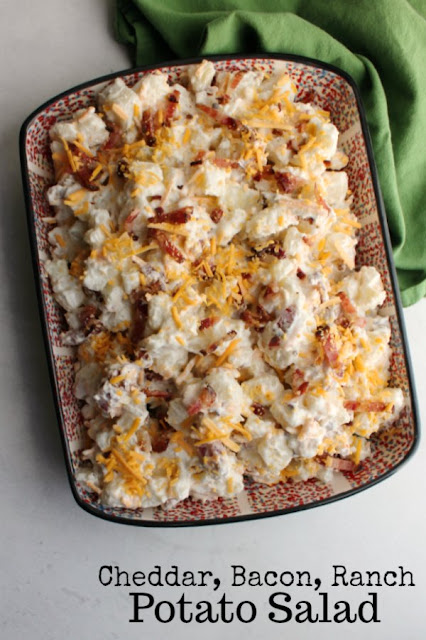 Potato salad is a classic BBQ side dish. It is fabulous in all of its forms, but this cheddar bacon ranch recipe is especially popular. It is great with burgers, pulled pork and more. It is a fabulous way to switch up your side dish routine. Potato salad is a classic BBQ side dish. It is fabulous in all of its forms, but this cheddar bacon ranch recipe is especially popular. It is great with burgers, pulled pork and more. It is a fabulous way to switch up your side dish routine.