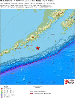 Cutremur violent cu magnitudinea de 7,8 grade in regiunea Peninsulei Alaska