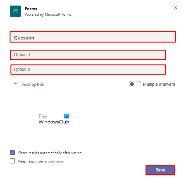 Crea sondaggi su Microsoft Teams usando Polly.