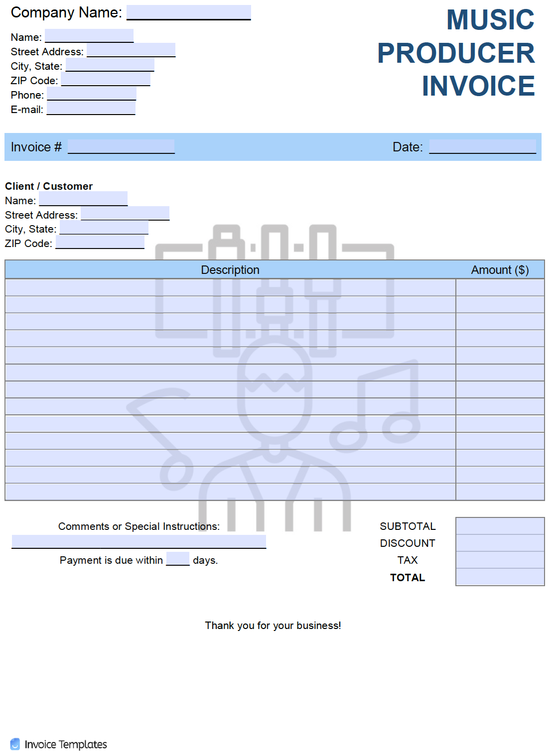 Production Invoice Template Invoice Template Production Invoice Template Invoice Template