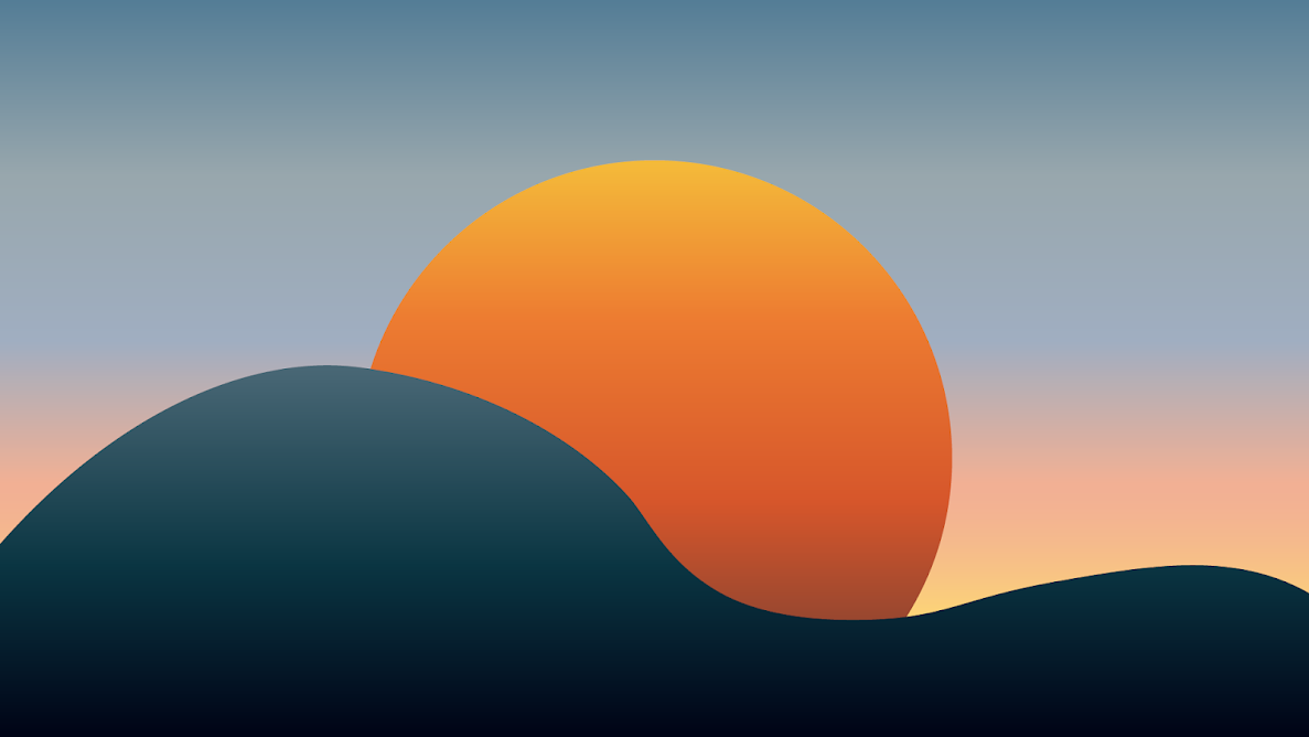 minimalist sun and mountain illustration to use as background wallpaper 4k. toplist wallpaper