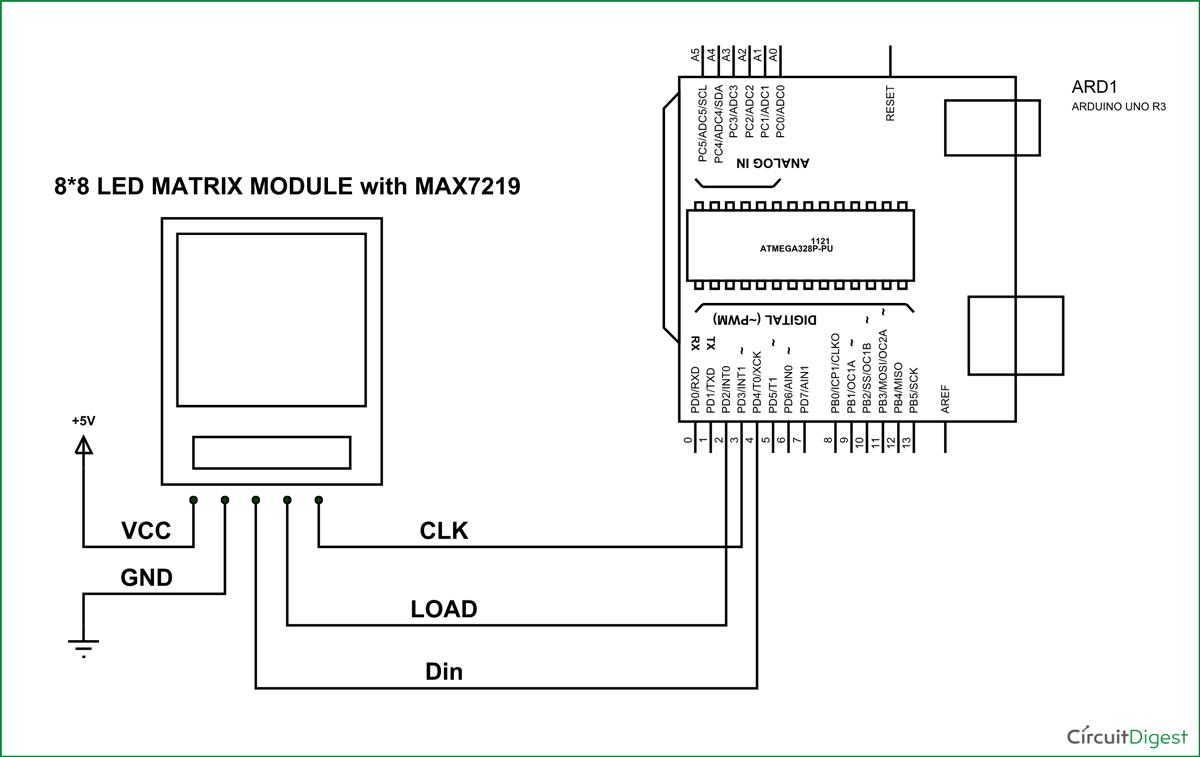 8x8 LED Matrix using Arduino - Internet of Things