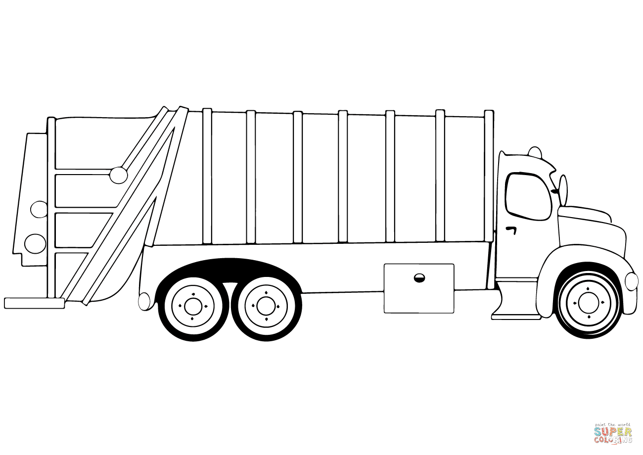 Garbage Truck Coloring Page ~ Coloring Pages