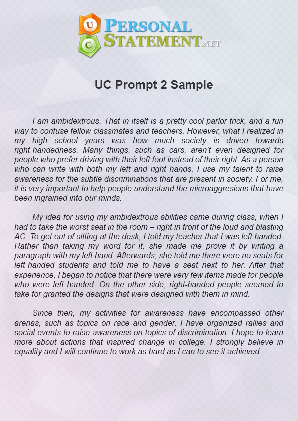 uc essays prompt 2