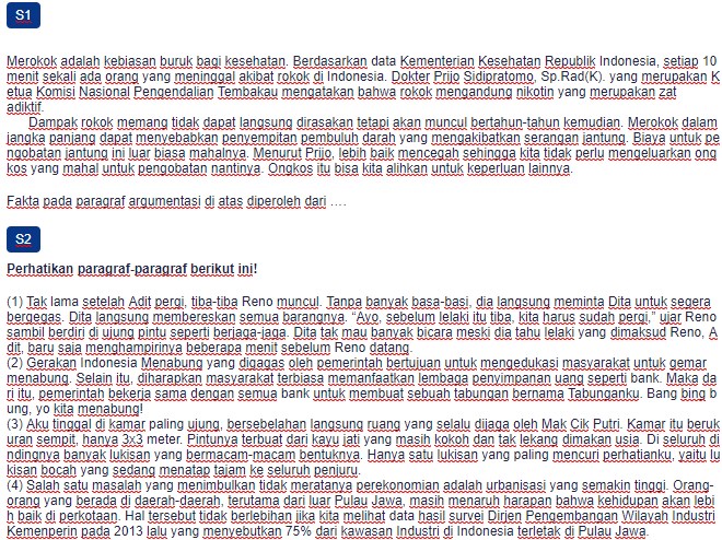 Contoh Soal Menulis Paragraf Argumentasi