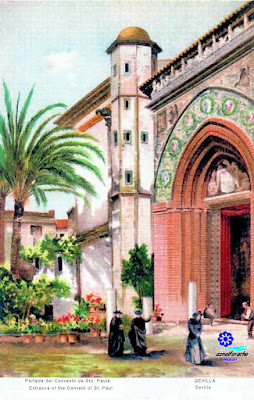 Sevilla - Fachada de la Iglesia del Convento de Santa Paula (Postal de 1905) - Stengel&Co - Dresde