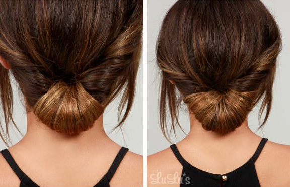 Bungkus rambut ke bagian tengah Bungkus rambut ke bagian tengah