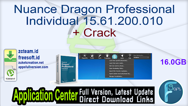 Nuance Dragon Professional Individual 15.61.200.010 + Crack