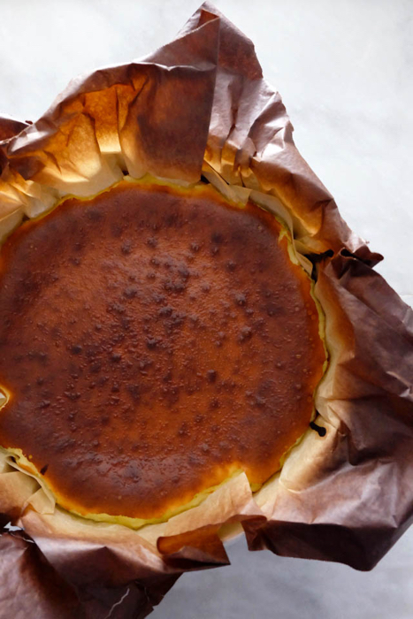 view of Burnt Basque Cheesecake top