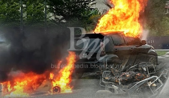 NGERI!! Wanita Nekad BAKAR DIRI Hingga Rentung Dalam Kereta MYVI nya (10Gambar)