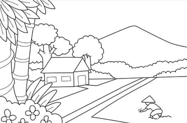 √ 30+ Download Sketsa Gambar Pemandangan Untuk Belajar Mewarnai PAUD ...
