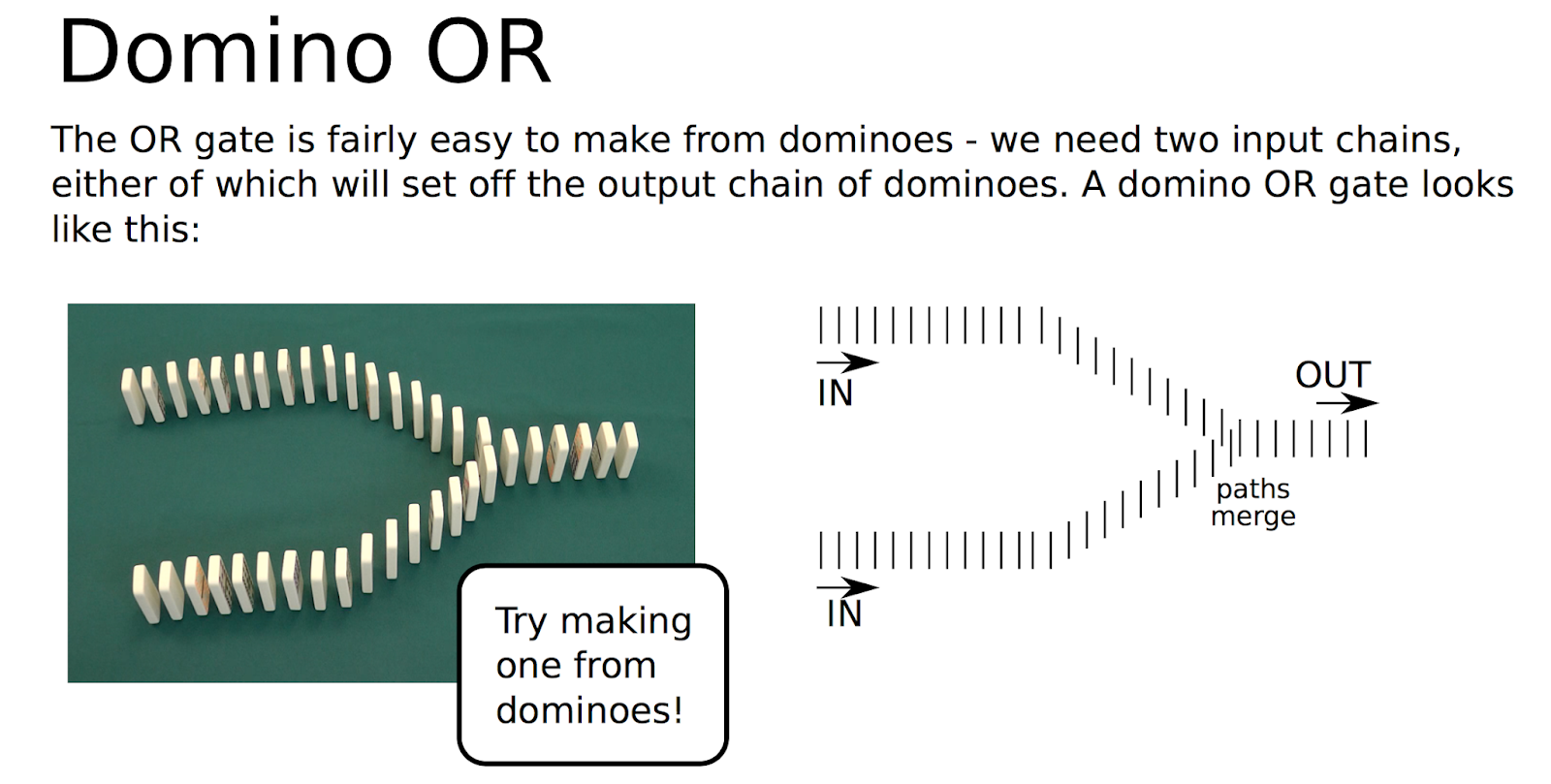 Domino Logic Gates. Fun and handson.