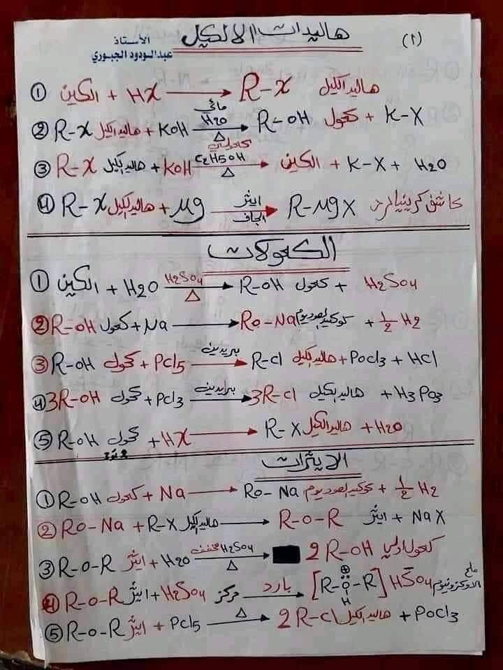 العضوية - مراجعة الكيمياء العضويه للصف الثالث الثانوي 2