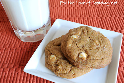 soft gingersnap cookies with white chocolate chips