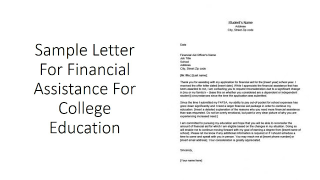 how to write a financial aid appeal letter sample