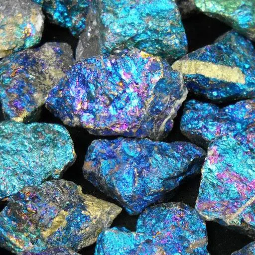 Peacock Rock: minerals bornite and chalcopyrite.