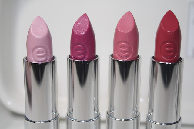 Essence Sheer and Shine Lipsticks swatch