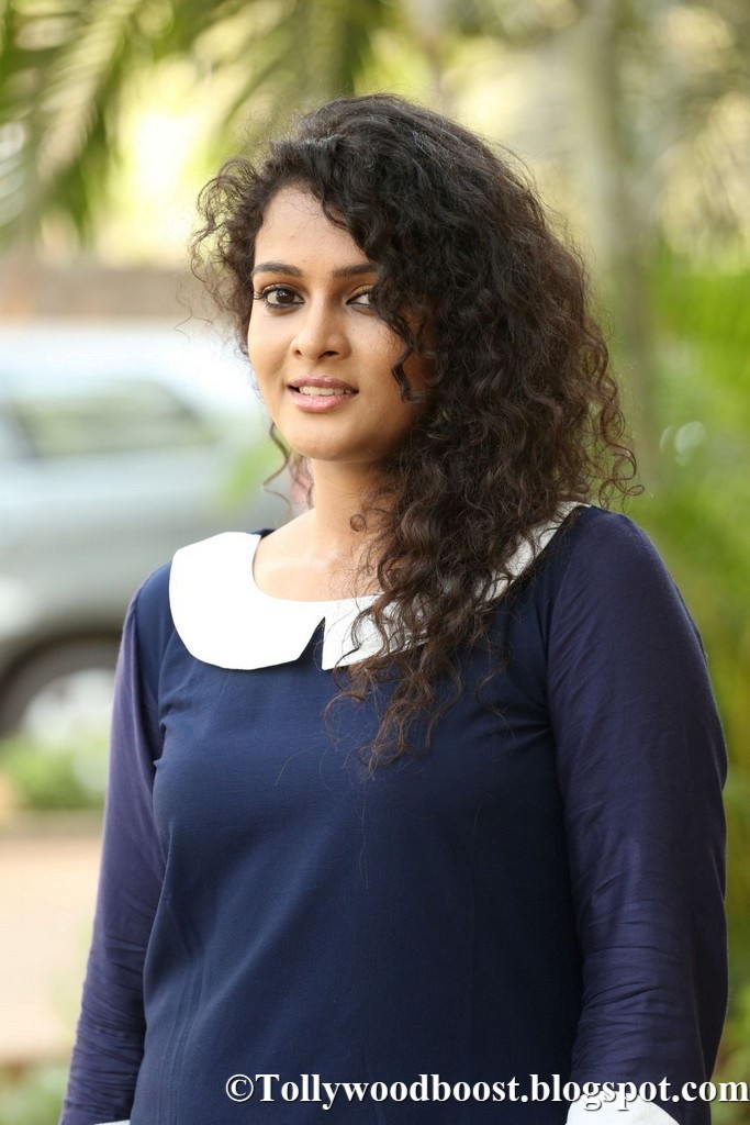 Telugu Actress Sonia Stills At Movie Trailer Launch In Blue Dress
