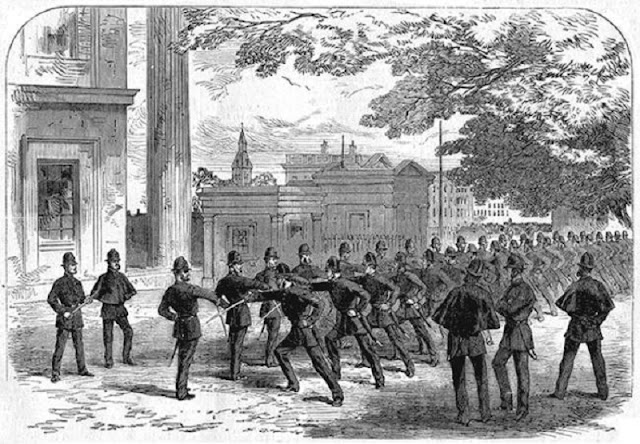 Обучение полицейских рубке на саблях "L'Univers Illustre", 1867