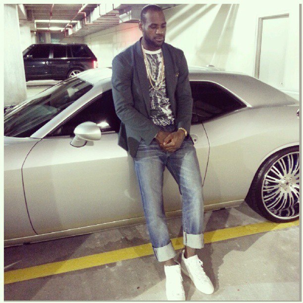 Lebron James Infront Of His Challenger Srt After Game 2 Of