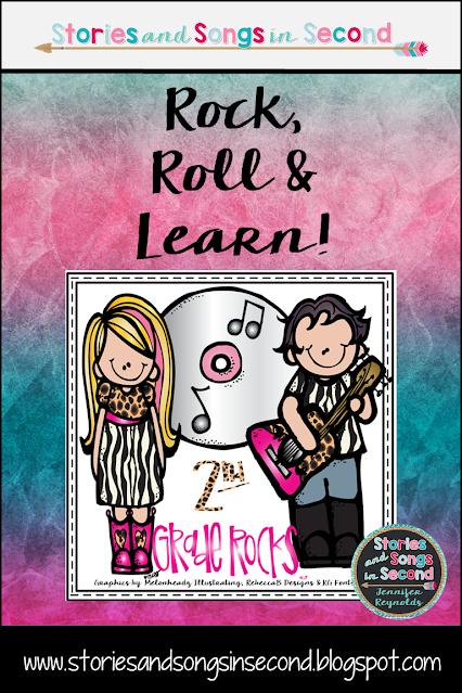 Students will love being learning rock stars wtth themed brag tags, classroom decor items, and literacy center activities!