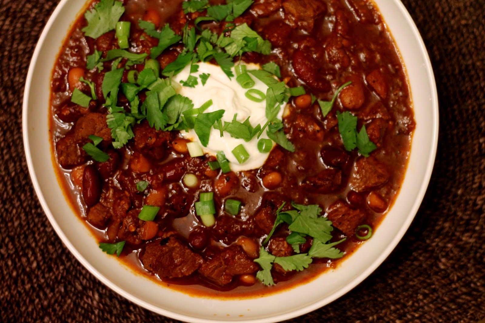 Three Chili Chunky Beef Chili