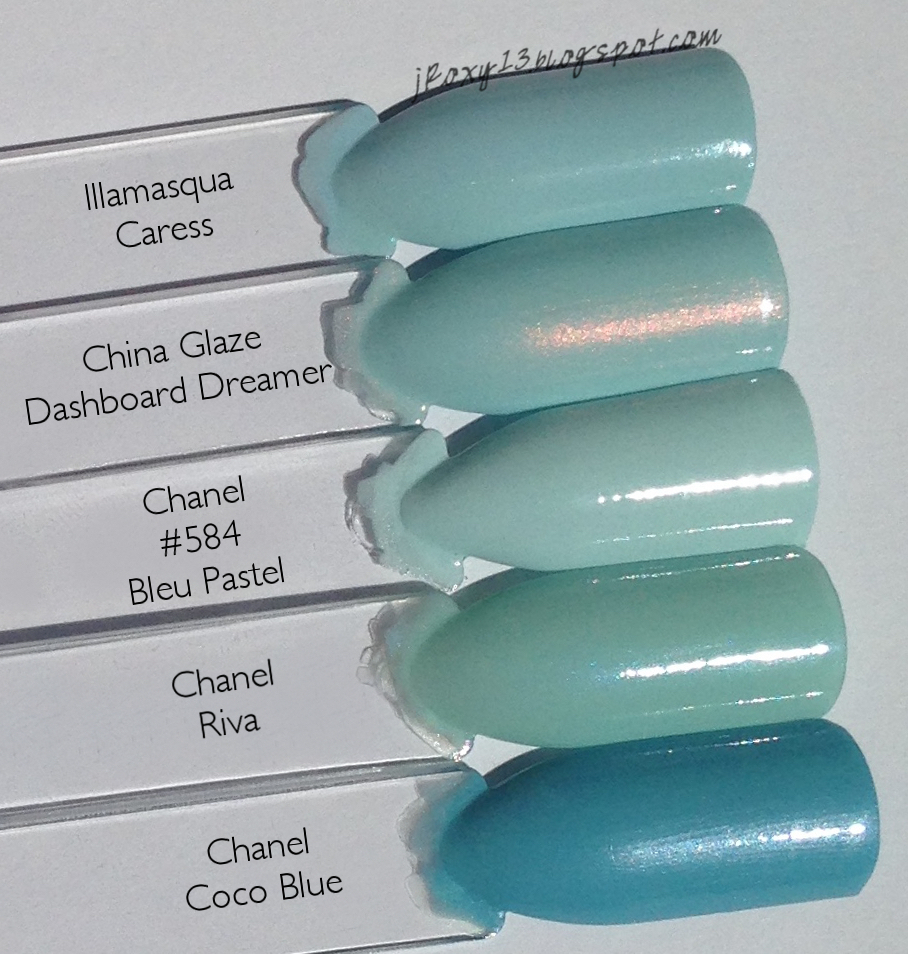 Chanel in #552 Resplendissant & #584 Bleu Pastel Swatches +