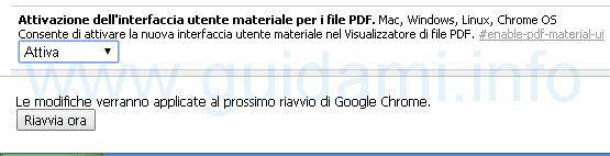 Attivazione dell'interfaccia utente materiale per i file PDF Chrome