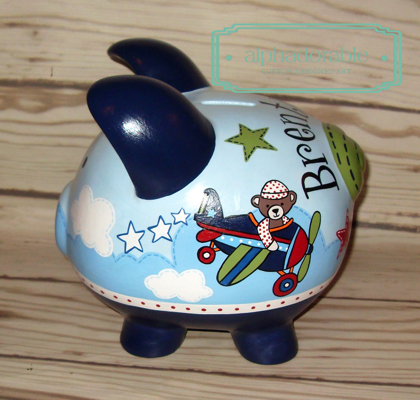Alphadorable Custom Hand painted items to coordinate with Baby Aviator