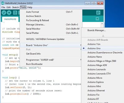 memilih board arduino