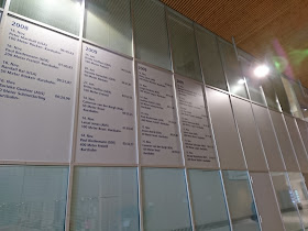 Wall of Fame mit Meistern, die in der SSE trainierten oder Rekorden, die in der Halle geschwommen wurden. Bis 2009. Danach endet die Aufstellung.