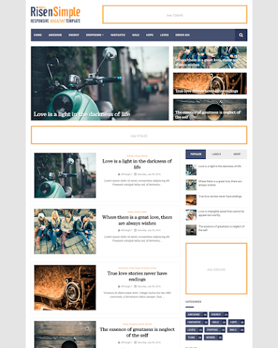 RisenSimple - Fastest Loading and Mobile Friendly for Magazine Blogger Template