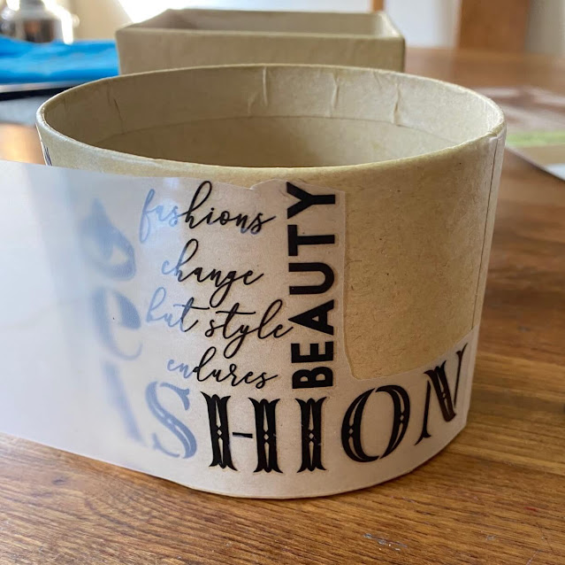 More Paper Mache Box Upcycles With Dollar Tree Rub On Transfers Organized Clutter