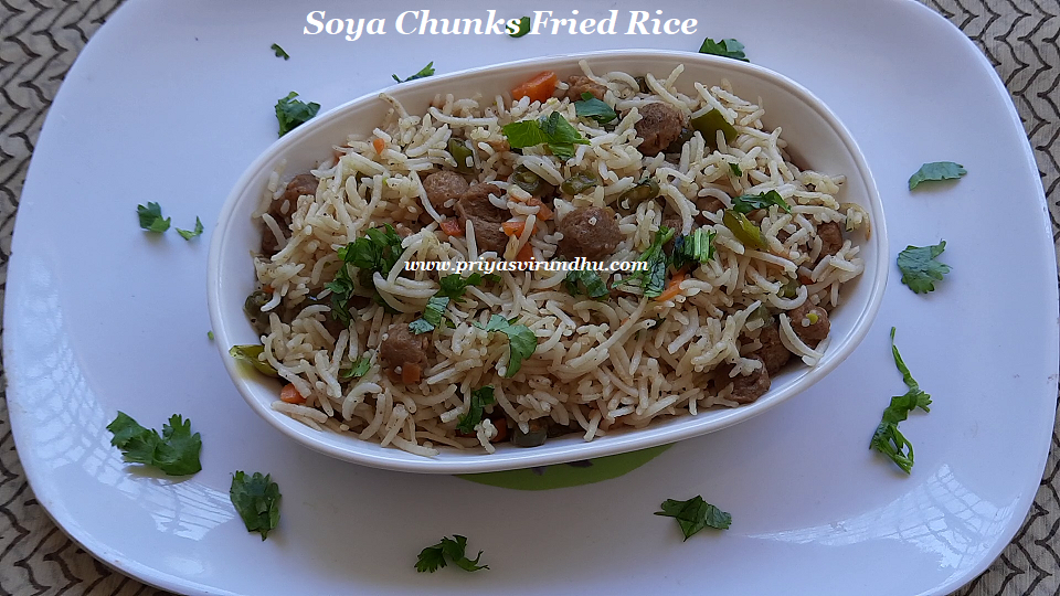 Priya's Virundhu: Soya Chunks Fried Rice Recipe/Soya Fried Rice Recipe ...