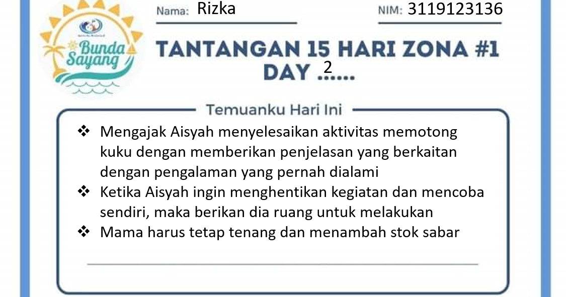 Komunikasi Produktif Hari 2 Aku mau gunting kuku sendiri! Suriris