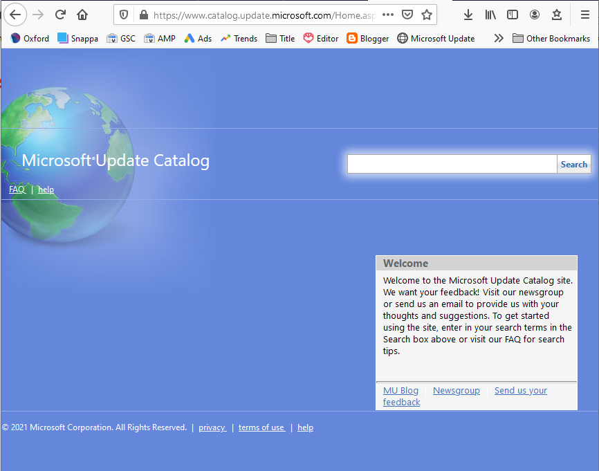 windows update catalog not working windows update catalog not working