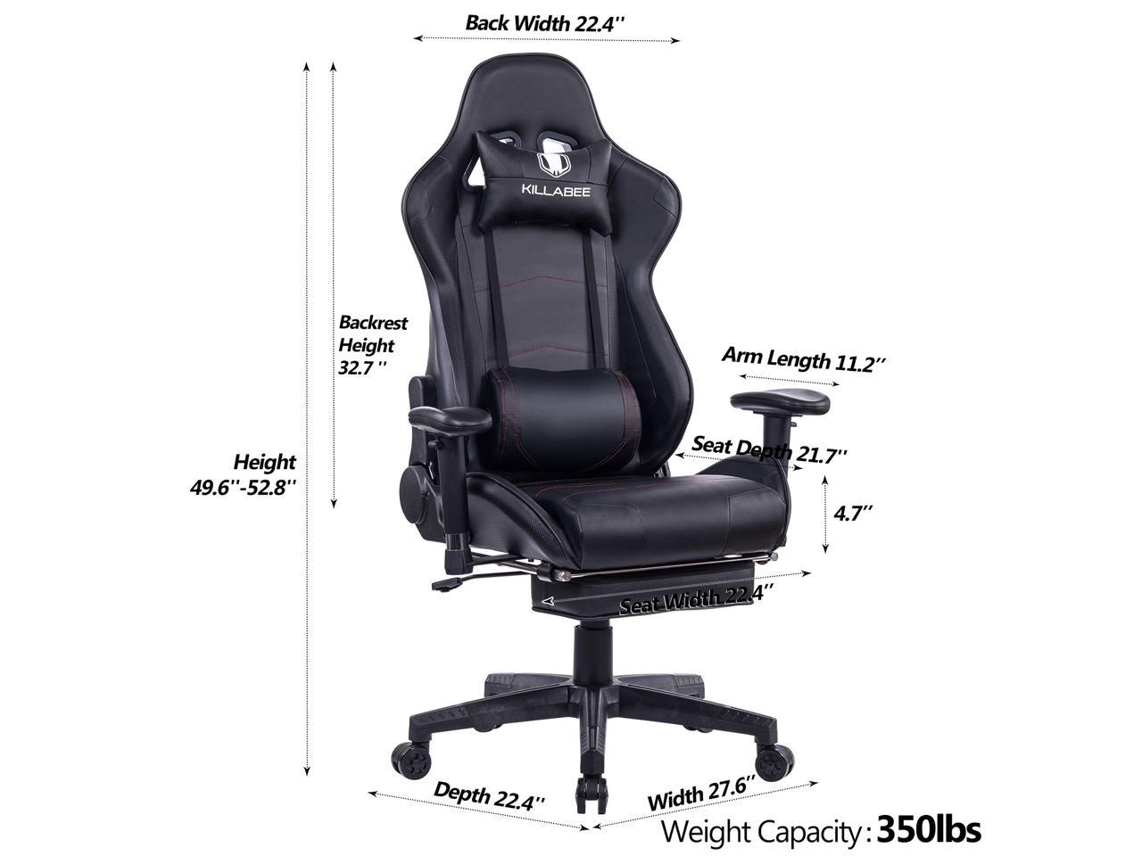 KILLABEE Massage Gaming Chair High Back PU Leather PC Racing Computer Gaming PC EX COOL