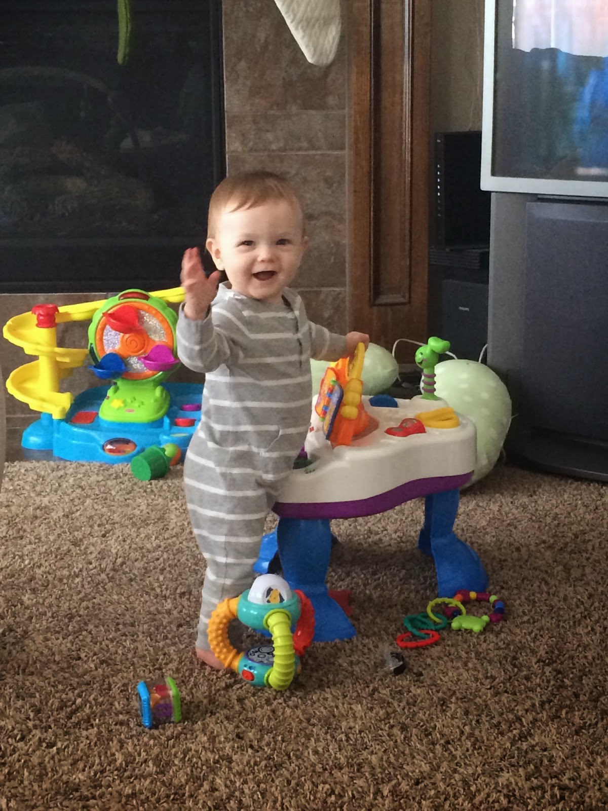 Little Baby Smith Pulling up and standing.