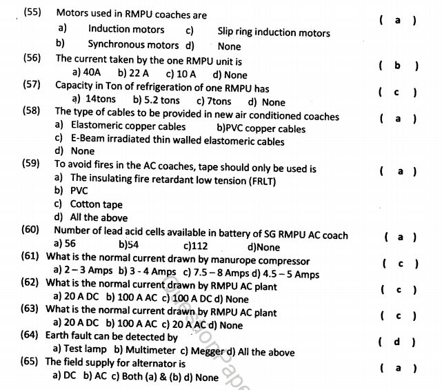 INDIAN RAILWAY QUESTION BANK Railway Questions Bank ₩Technical Grade