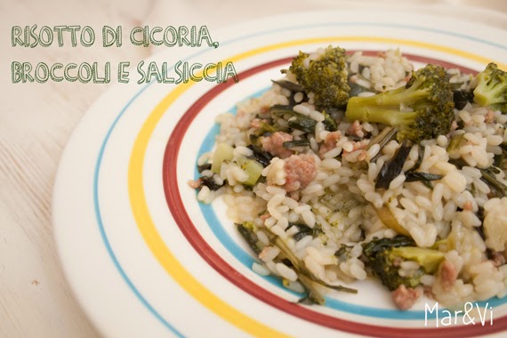 Ricetta di risotto con cicoria, broccoli e salsiccia
