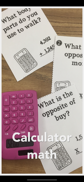 Calculator Word Riddles Task Cards