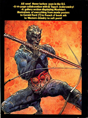 Contraportada de Heavy Metal Presents: Moebius (1981) Heavy Metal Magazine Special
