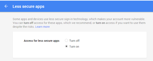 Turn Access to less secure App On