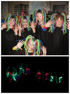 Picture of children wearing light up accessories 