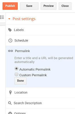 Custom URL in blogger - Custom Permalink