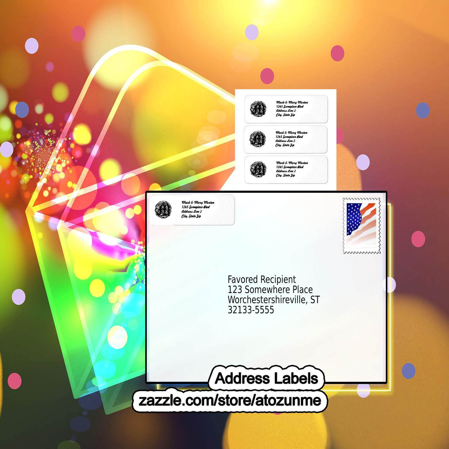 Gifts You Treasure Monarchia Monogram Font Address Labels