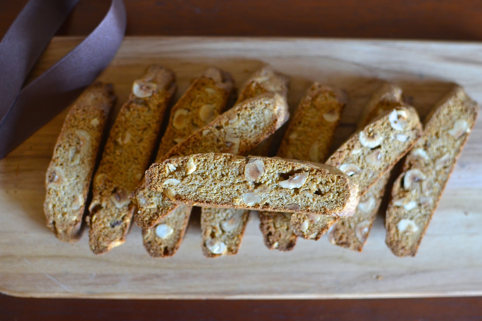 Playing with Flour Gingerbread biscotti with hazelnuts