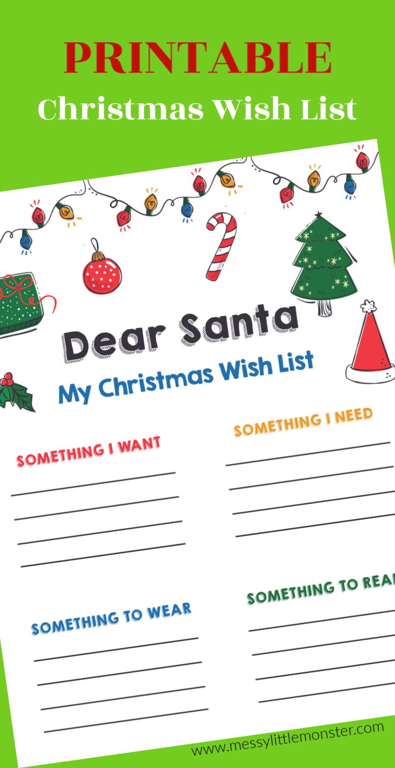4 gifts for Christmas - Printable Christmas List for kids using the 4 gift rule. 