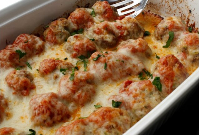 Low Carb Meatball Casserole #lowcarb #keto